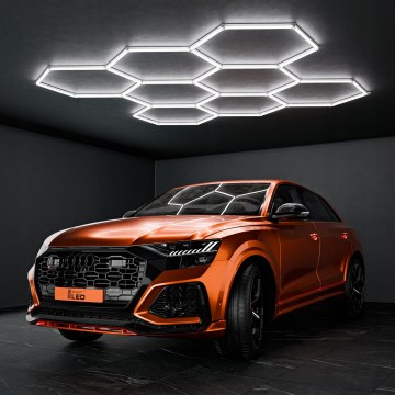 Candeeiro de teto LED HEXAGON LED/280W/85-265V 6500K 313x298 cm CRI 90 IP54 branco