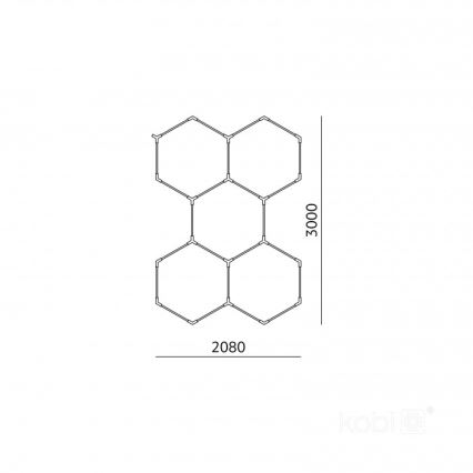 Candeeiro de teto LED HEXLINE LED/216W/230V 4000K 208x300 cm branco
