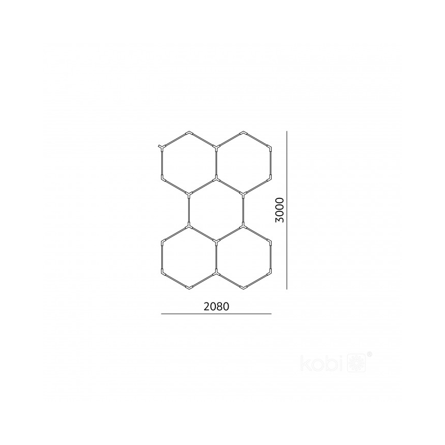 Candeeiro de teto LED HEXLINE LED/216W/230V 4000K 208x300 cm branco