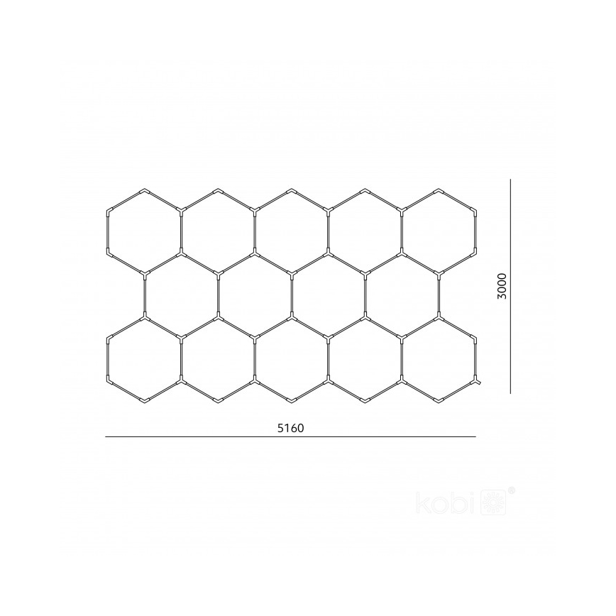 Candeeiro de teto LED HEXLINE LED/513W/230V 6500K 300x516 cm branco
