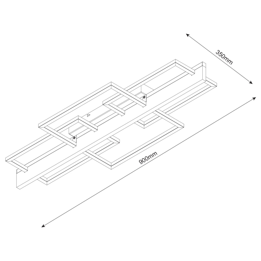 Candeeiro de teto LED LARYSA LED/35W/230V 35x90 cm pinho