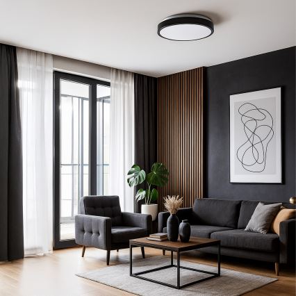 Candeeiro de teto LED LIBRA LED/24W/230V 4000K, diâmetro 39 cm, preto