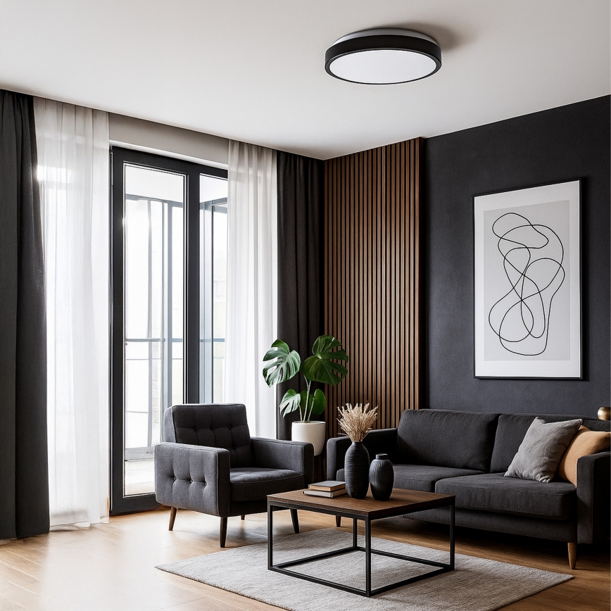 Candeeiro de teto LED LIBRA LED/24W/230V 4000K, diâmetro 39 cm, preto