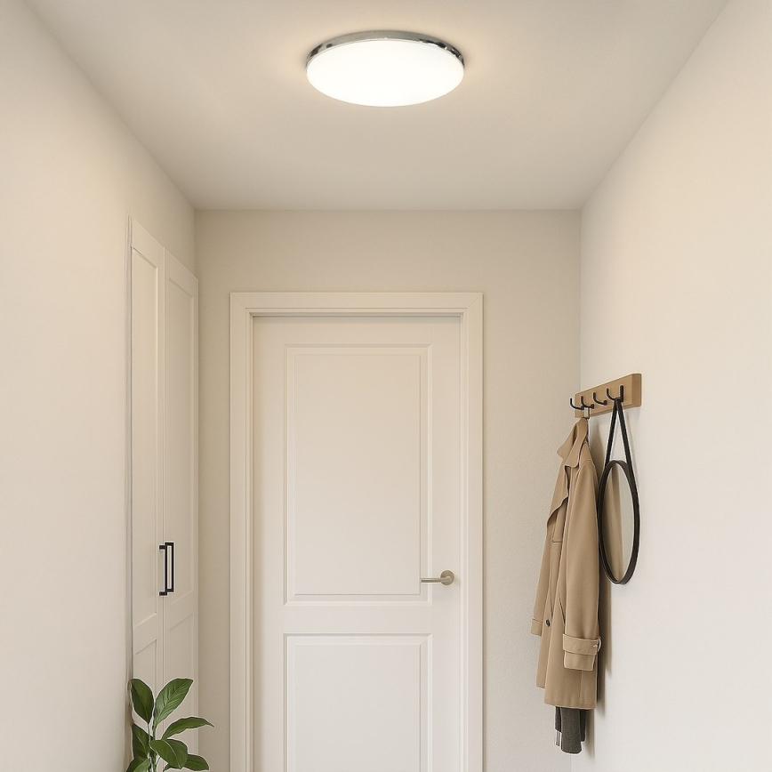 Candeeiro de teto LED MAYA LED/36W/230V Ø 50 cm acabamento cromado brilhante
