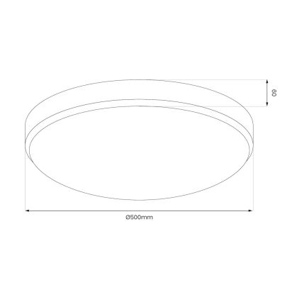 Candeeiro de teto LED MAYA LED/36W/230V Ø 50 cm acabamento cromado brilhante