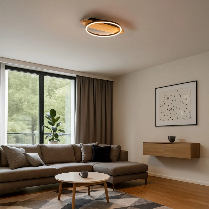 Candeeiro de teto LED MELISA LED/12W/230V 30x40 cm pinho
