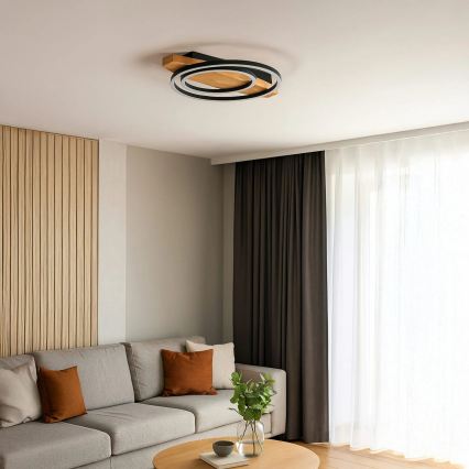 Candeeiro de teto LED MELISA LED/28W/230V 30x40 cm pinho