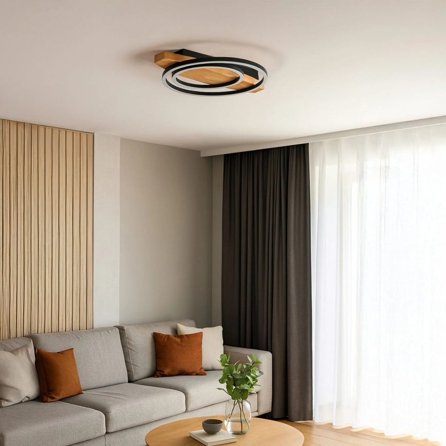 Candeeiro de teto LED MELISA LED/28W/230V 30x40 cm pinho