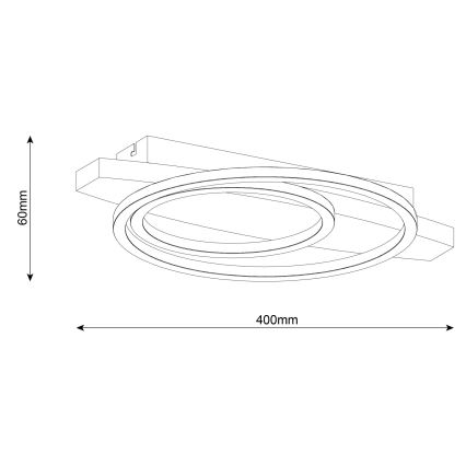 Candeeiro de teto LED MELISA LED/28W/230V 30x40 cm pinho
