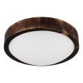 Candeeiro de teto LED OAK SMOKY SLIM LED/20W/230V 4000K Ø 27 cm carvalho/castanho escuro