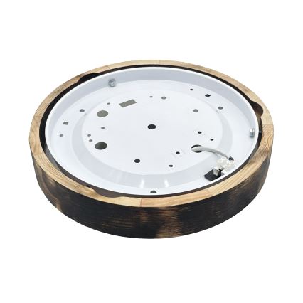 Candeeiro de teto LED OAK SMOKY SLIM LED/20W/230V 4000K Ø 27 cm carvalho/castanho escuro