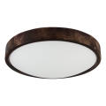 Candeeiro de teto LED OAK SMOKY SLIM LED/36W/230V 4000K Ø 37 cm carvalho/castanho escuro