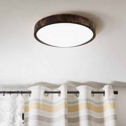 Candeeiro de teto LED OAK SMOKY SLIM LED/36W/230V 4000K Ø 37 cm carvalho/castanho escuro