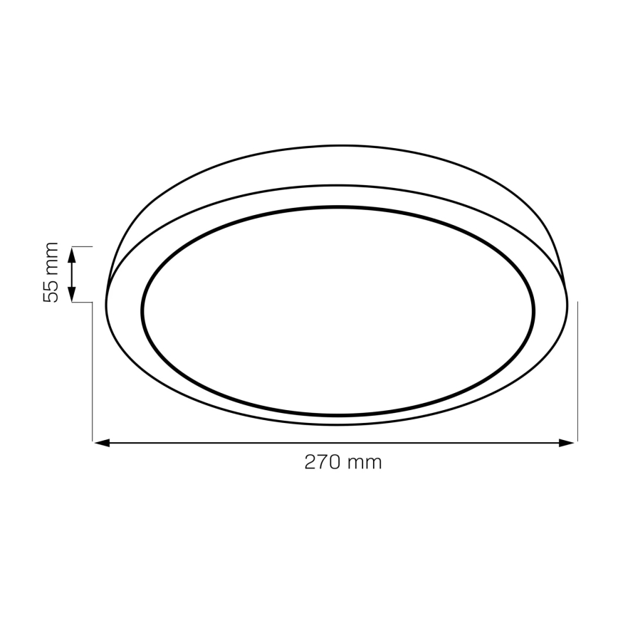 Candeeiro de tecto em madeira para casa de banho LED/12W/230V Ø 27 cm IP44 carvalho