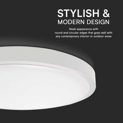 Candeeiro de teto LED para casa de banho 18W/230V 3000K IP44 Ø 25 cm branco