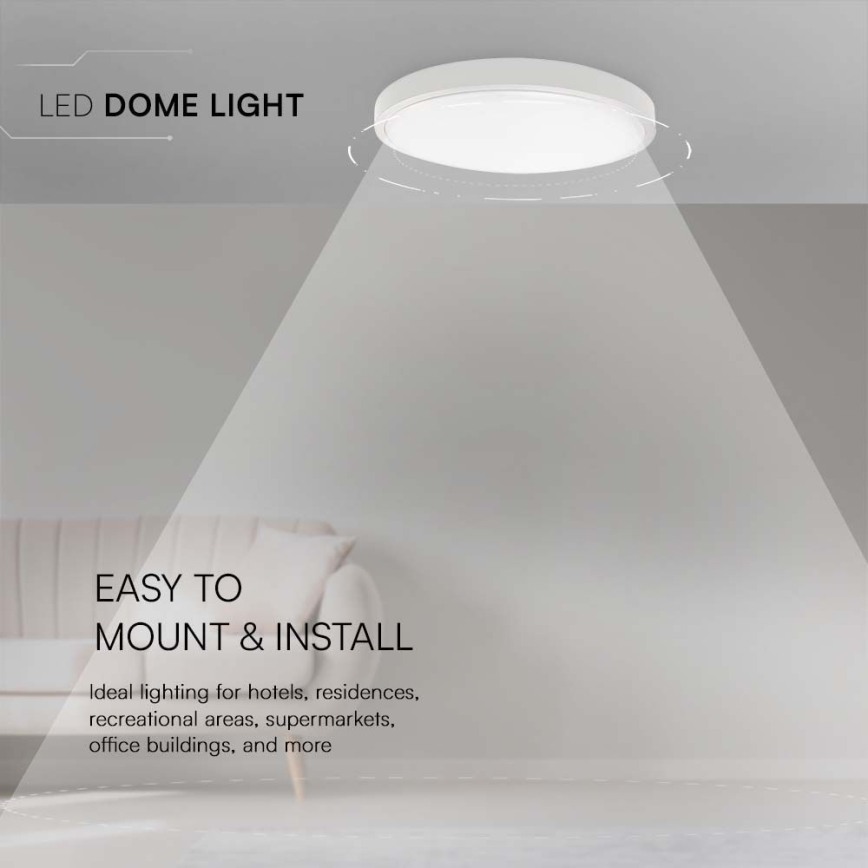 Candeeiro de teto LED para casa de banho 18W/230V 3000K IP44 Ø 25 cm branco