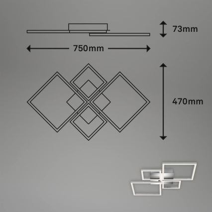Candeeiro de teto LED regulável LED/42W/230V 3000K cromo mate