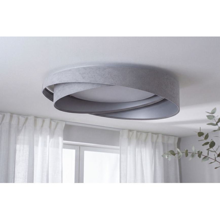 Candeeiro de tecto regulável SMART GALAXY MODERN LED/24W/230V 3000-6500K Ø 55 cm cinzento/prateado + controlo remoto