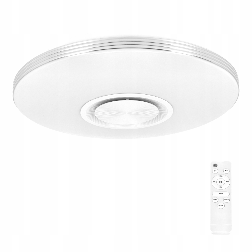 Candeeiro de teto LED RGBW dimerizável com altifalante integrado LED/60W/230V 3000-6000K Ø 40 cm branco + controlo remoto