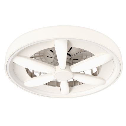 Luz de teto LED RGBW regulável com ventilador MALAWI LED/48W/230V 3000-6500K branca + controlo remoto
