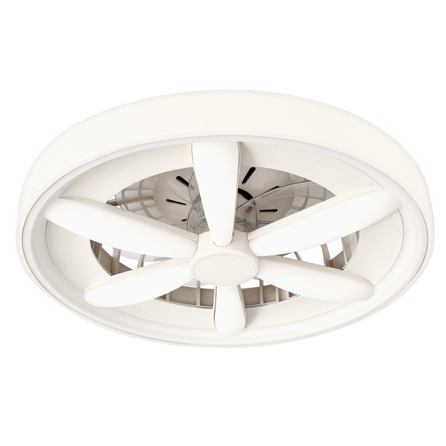 Luminária de teto LED RGBW regulável com ventilador MALAWI LED/48W/230V 3000-6500K branca + controlo remoto