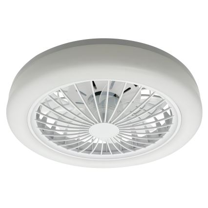 Luminária de teto LED RGBW regulável com ventilador ZAMBIA LED/24W/230V 3000-6500K branca + controlo remoto