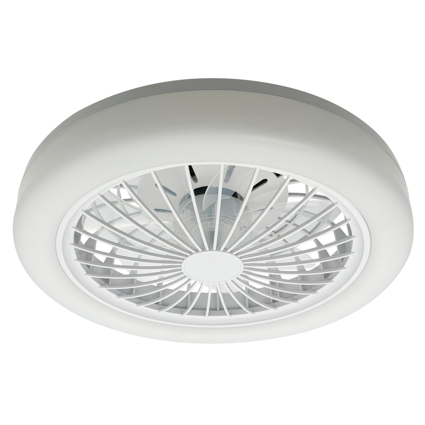 Luminária de teto LED RGBW regulável com ventilador ZAMBIA LED/24W/230V 3000-6500K branca + controlo remoto