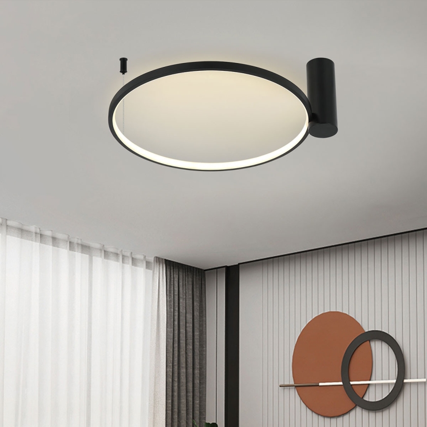 Candeeiro de teto LED RING S LED/34W/230V 3000/4000/6000K diâmetro 60 cm preto