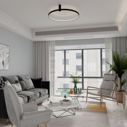 Candeeiro de teto LED RING S LED/34W/230V 3000/4000/6000K diâmetro 60 cm preto