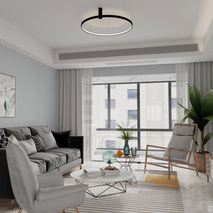 Candeeiro de teto LED RING S LED/34W/230V 3000/4000/6000K diâmetro 60 cm preto