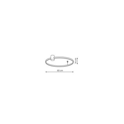 Candeeiro de teto LED RING S LED/34W/230V 3000/4000/6000K diâmetro 60 cm preto