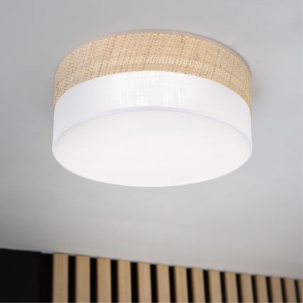 Luminária de teto LED SIRJA BOHO LED/20W/230V 4000K diâmetro 35 cm bege/branco
