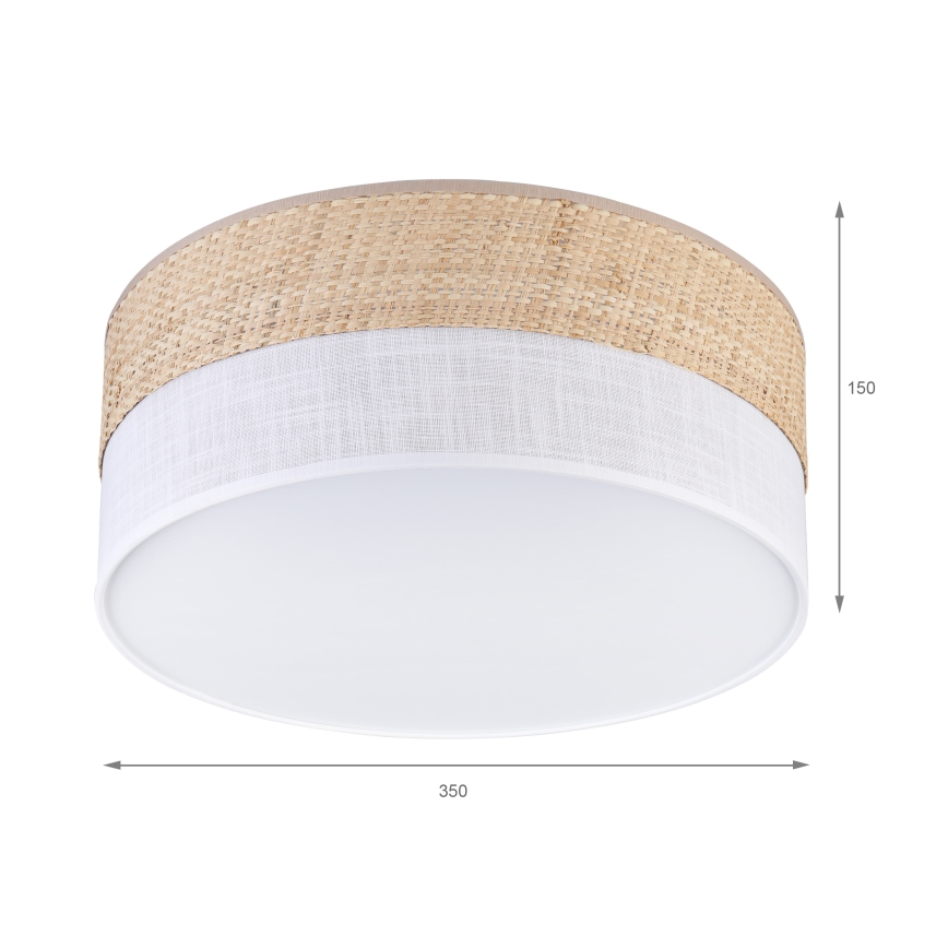 Luminária de teto LED SIRJA BOHO LED/20W/230V 4000K diâmetro 35 cm bege/branco
