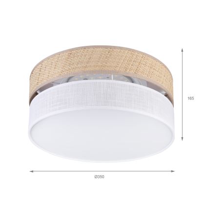 Luminária de teto LED SIRJA BOHO LED/20W/230V 4000K Ø 35 cm bege/branco