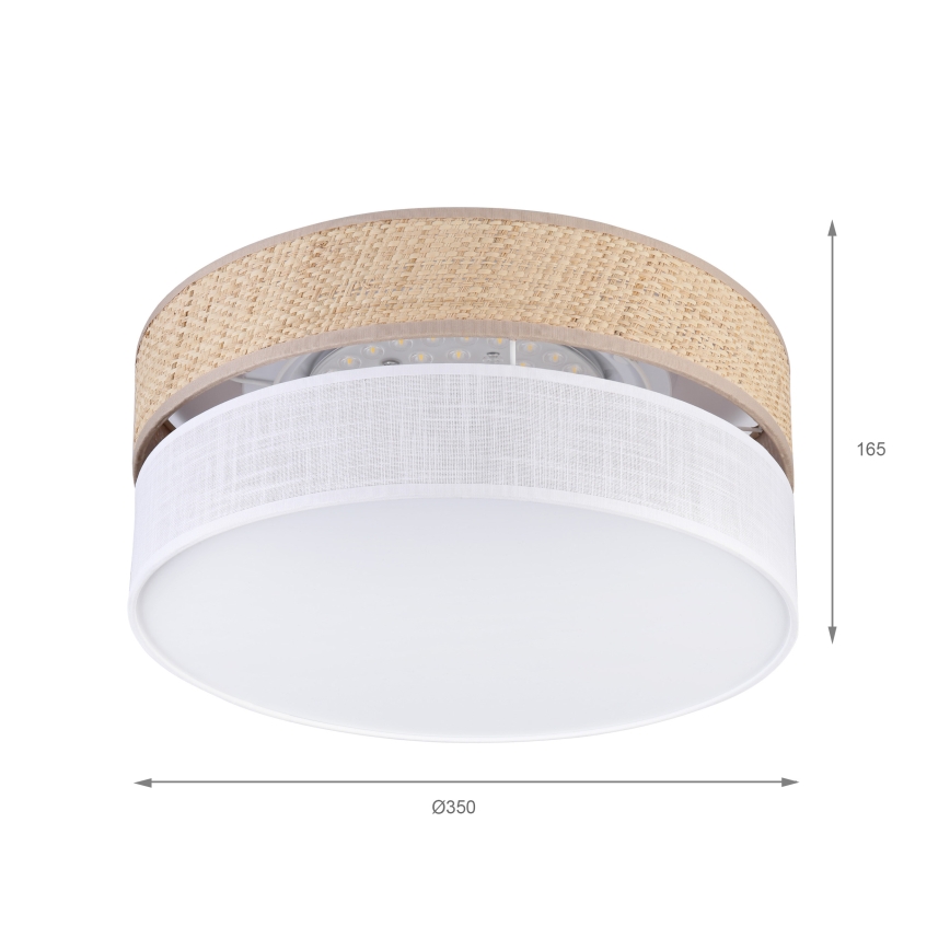 Luminária de teto LED SIRJA BOHO LED/20W/230V 4000K Ø 35 cm bege/branco