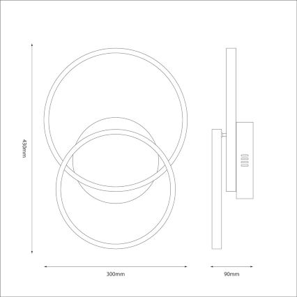 Candeeiro de teto LED TITANO LED/12W/230V preto