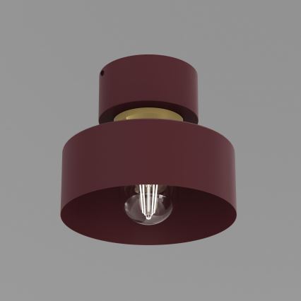 Candeeiro de teto MARTI 1xE27/15W/230V Ø 20,5 cm bordô/dourado