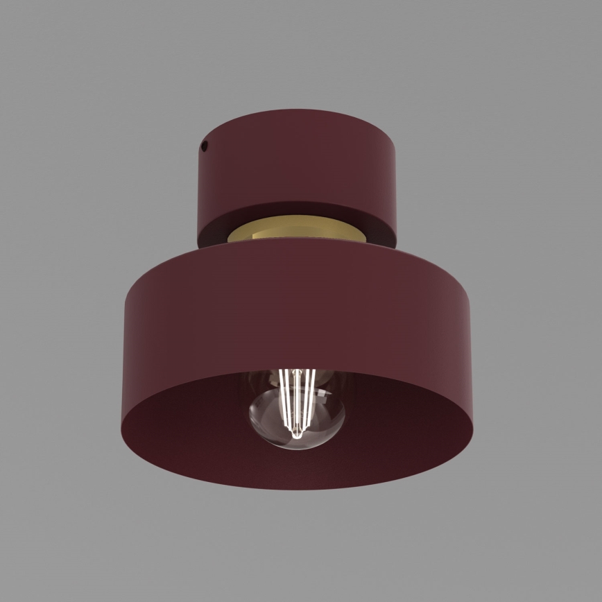 Candeeiro de teto MARTI 1xE27/15W/230V Ø 20,5 cm bordô/dourado