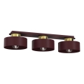 Candeeiro de teto MARTI 3xE27/15W/230V 68x20,5 cm bordô/dourado