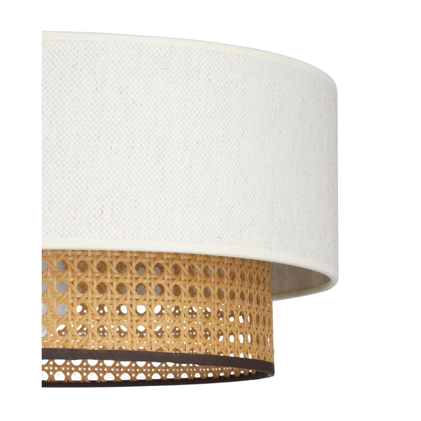 Candeeiro de teto NATIA 1xE27/60W/230V Ø 45 cm branco/castanho