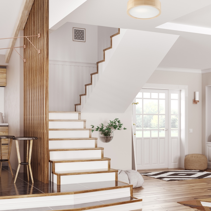 Candeeiro de teto NATURAL 1xE27/60W/230V Ø 27,5 cm pinho