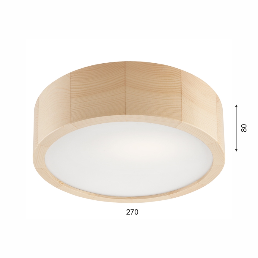 Candeeiro de teto NATURAL 1xE27/60W/230V Ø 27,5 cm pinho