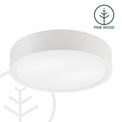 Candeeiro de teto NATURAL 3xE27/15W/230V Ø 37,5 cm pinho/branco