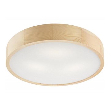 Candeeiro de teto NATURAL 3xE27/60W/230V, diâm. 47,5 cm, acabamento em pinho