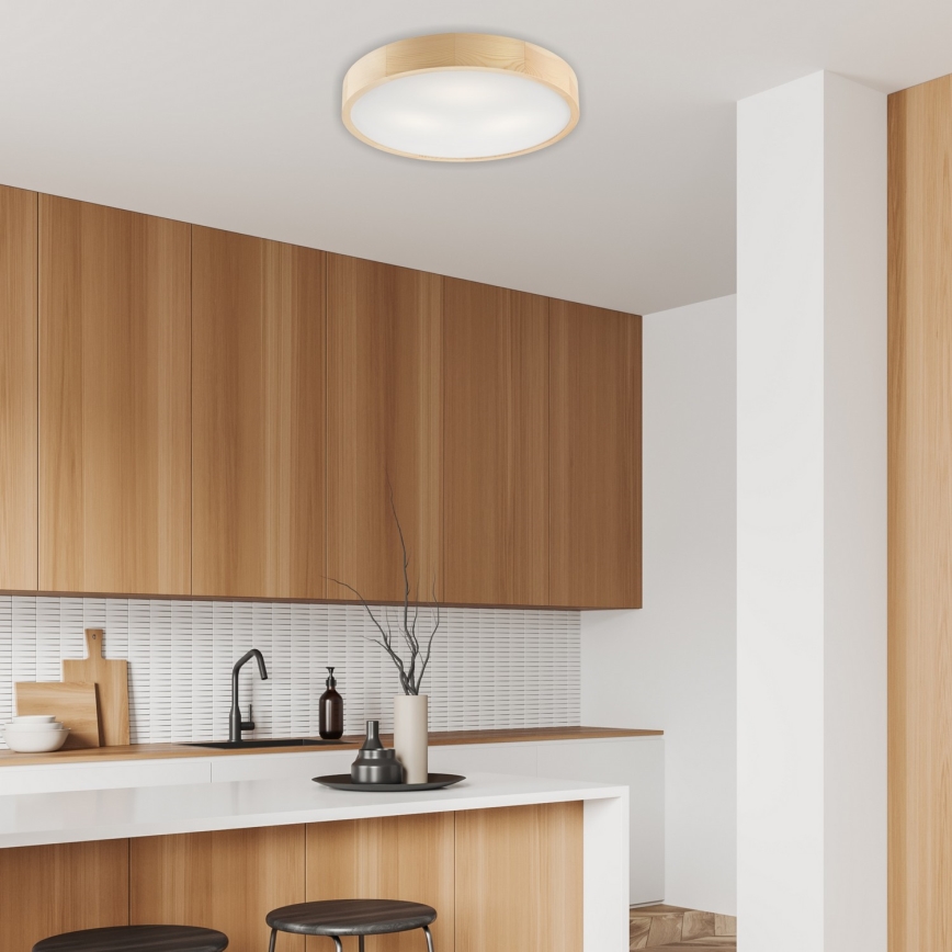 Candeeiro de teto NATURAL 3xE27/60W/230V, diâmetro 47,5 cm, pinho