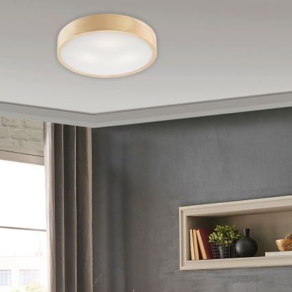 Candeeiro de teto NATURAL 3xE27/60W/230V, diâmetro 47,5 cm, pinho