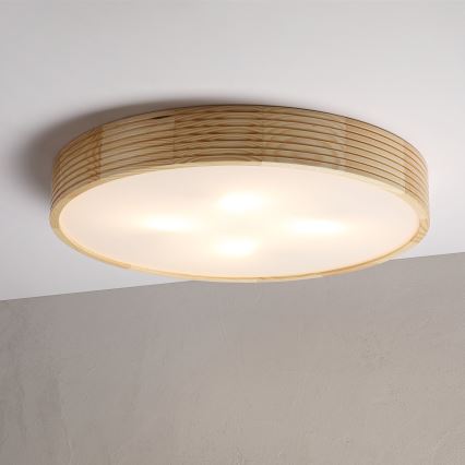 Candeeiro de teto NATURAL MODERN 4xE27/15W/230V Ø 58 cm pinho