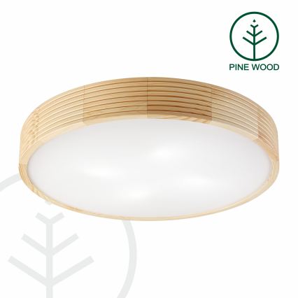 Candeeiro de teto NATURAL MODERN 4xE27/15W/230V Ø 58 cm pinho