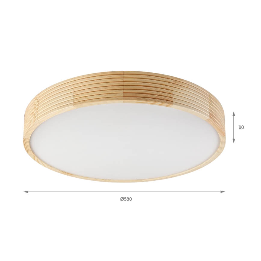 Candeeiro de teto NATURAL MODERN 4xE27/15W/230V Ø 58 cm pinho