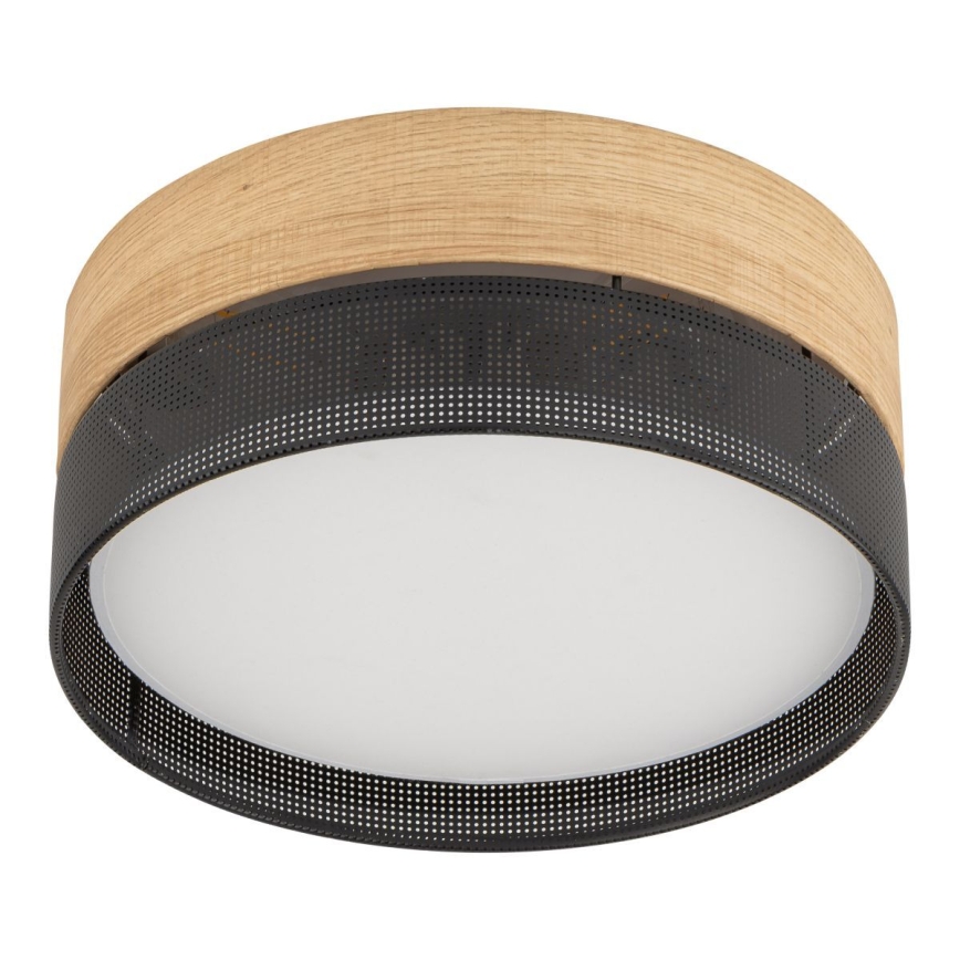 Candeeiro de teto NICOL 4xE27/15W/230V Ø 50 cm folheado/preto